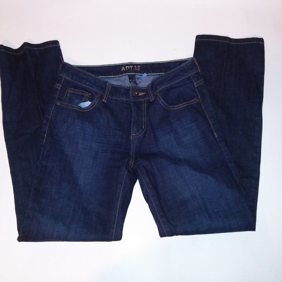 Apt 9 Jeans Womens Size 2 Modern Dark Wash Denim Cotton Spandex Waist 15" Rise 8 - Picture 3 of 11